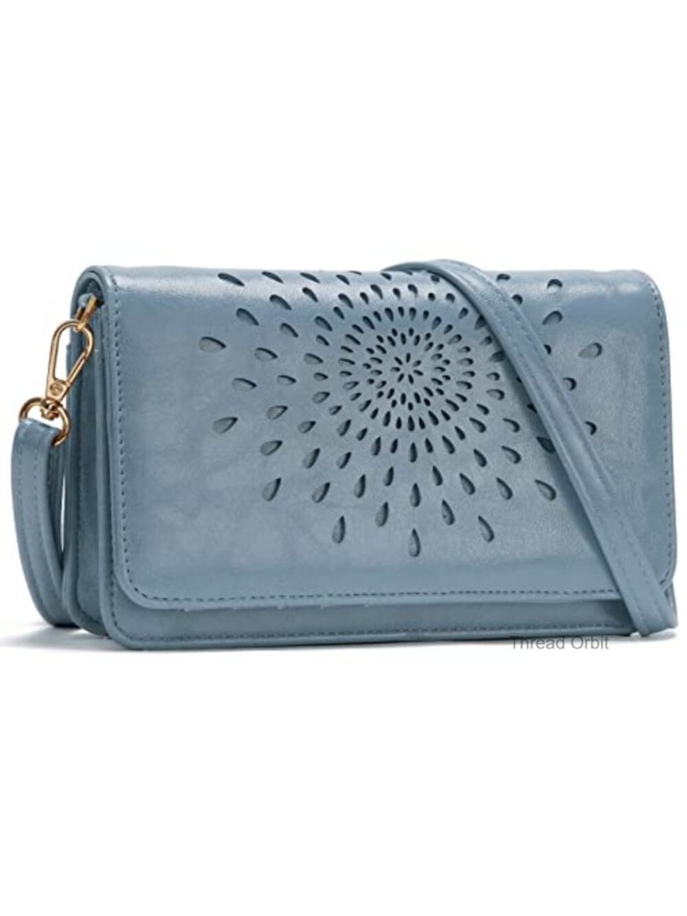 Vegan Leather Crossbody Bag Wristlet Wallet RFID Clutch Card Holder